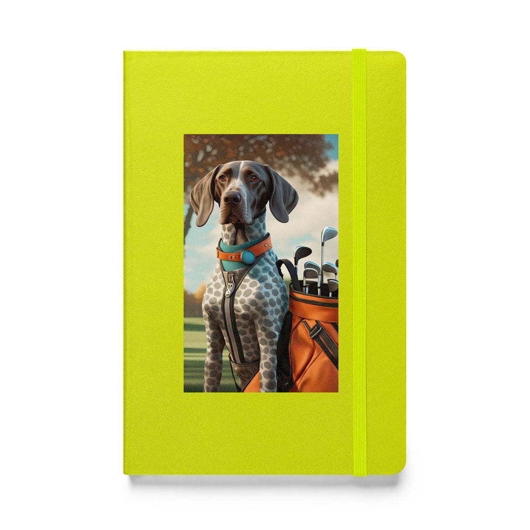 German Shorthaired Pointer Golfer- Hardcover bound notebook