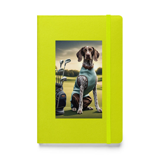 German Shorthaired Pointer Golfer- Hardcover bound notebook v2