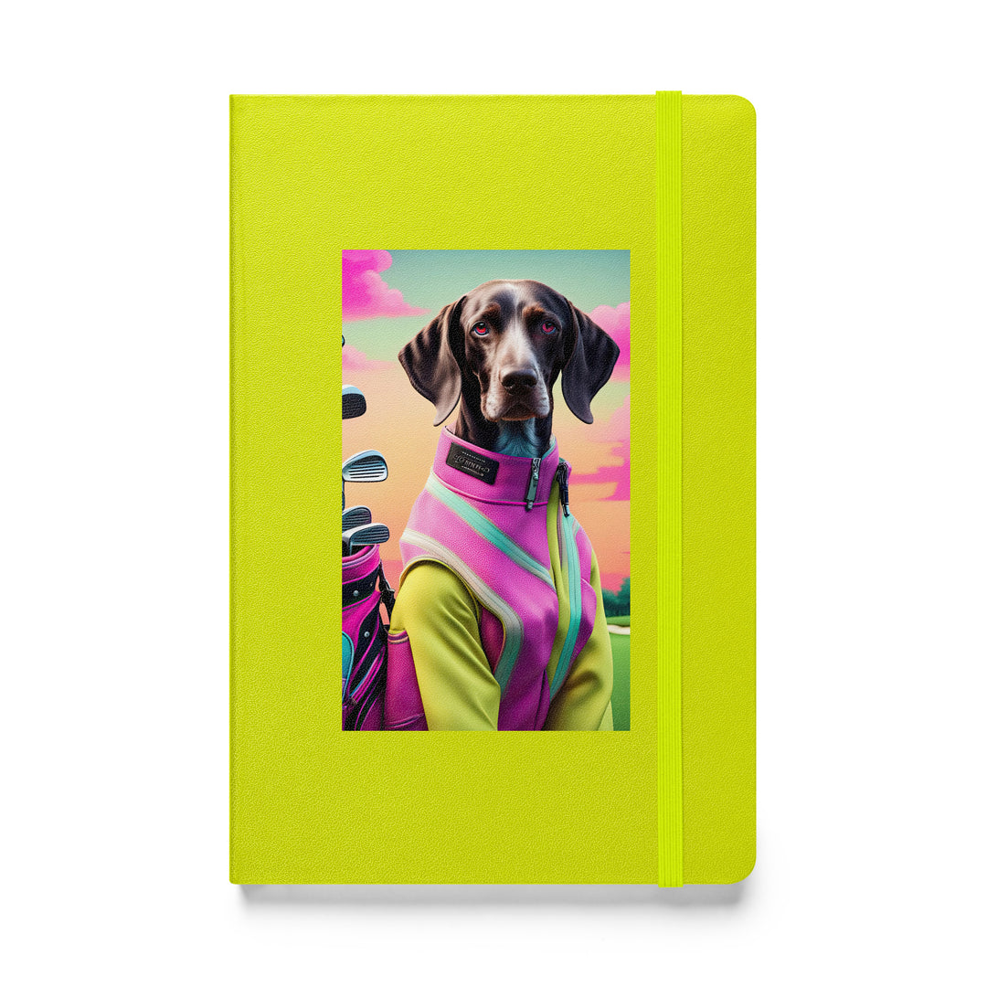 German Shorthaired Pointer Golfer- Hardcover bound notebook v3