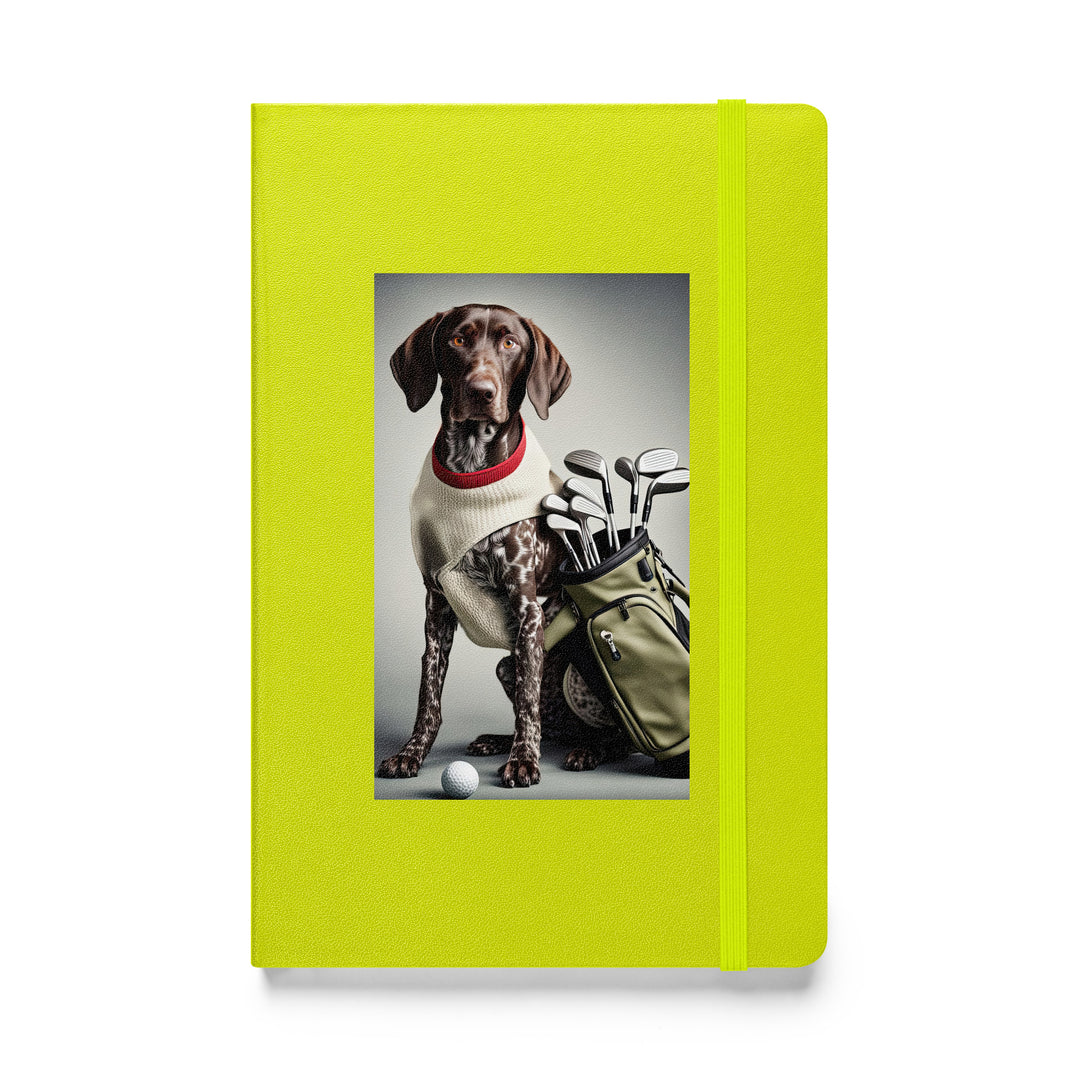 German Shorthaired Pointer Golfer- Hardcover bound notebook v4