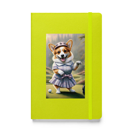 Pembroke Welsh Corgi Golfer- Hardcover bound notebook v2