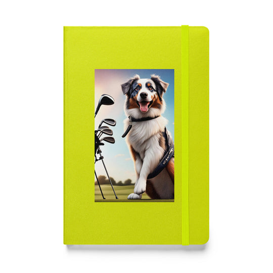 Australian Shepherd Golfer- Hardcover bound notebook