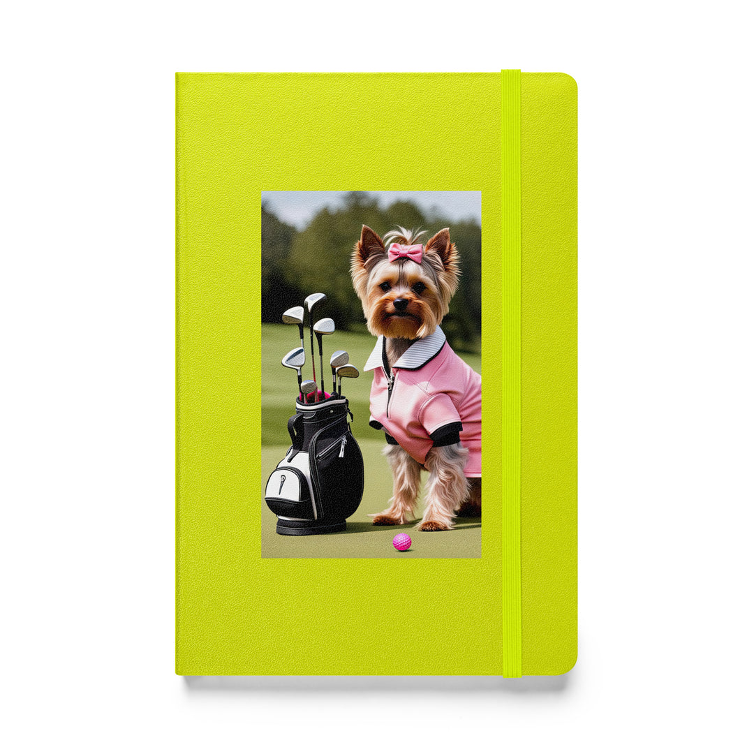 Yorkshire Terrier Golfer- Hardcover bound notebook v2