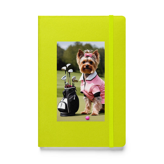 Yorkshire Terrier Golfer- Hardcover bound notebook v2