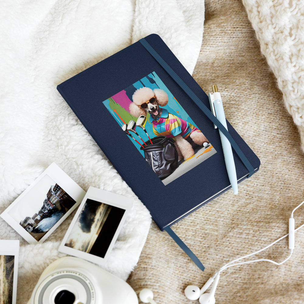 Poodle Golfer- Hardcover bound notebook v4