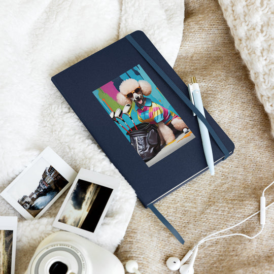Poodle Golfer- Hardcover bound notebook v4