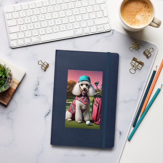 Poodle Golfer- Hardcover bound notebook v5