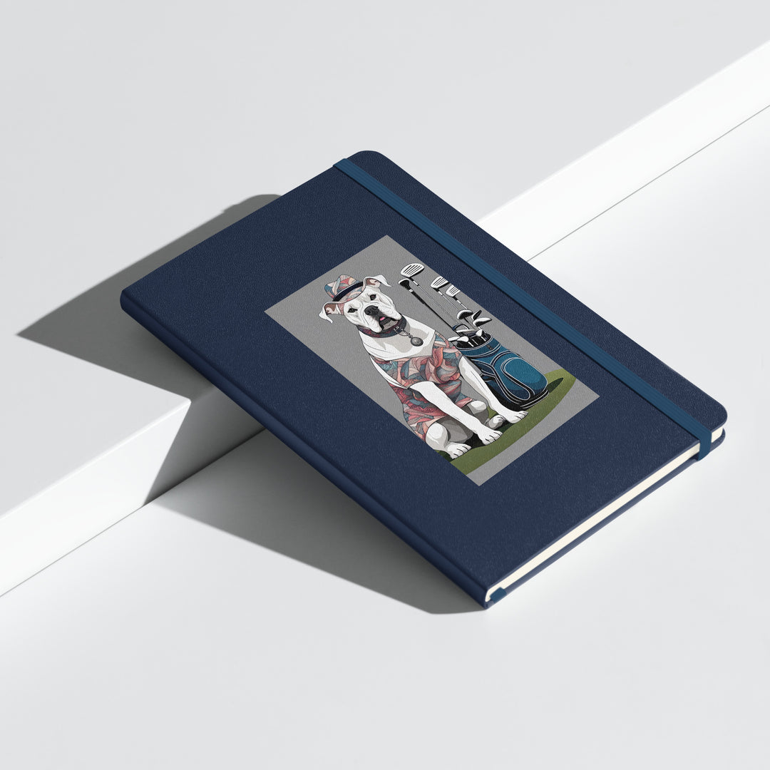 American Bulldog Golfer- Hardcover bound notebook v3