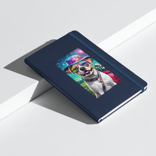 American Bulldog Golfer- Hardcover bound notebook v4