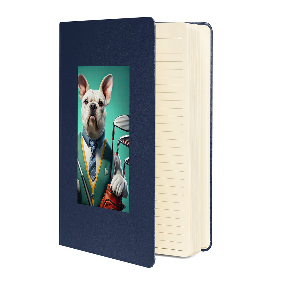 American Bulldog Golfer- Hardcover bound notebook