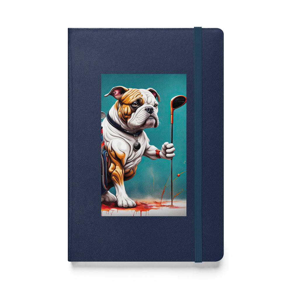 Bulldog Golfer- Hardcover bound notebook