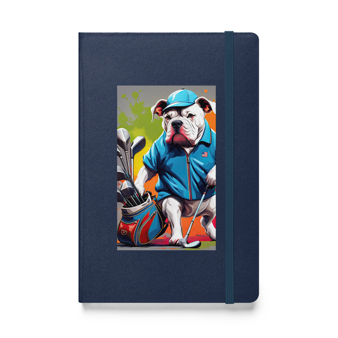 Bulldog Golfer- Hardcover bound notebook v3