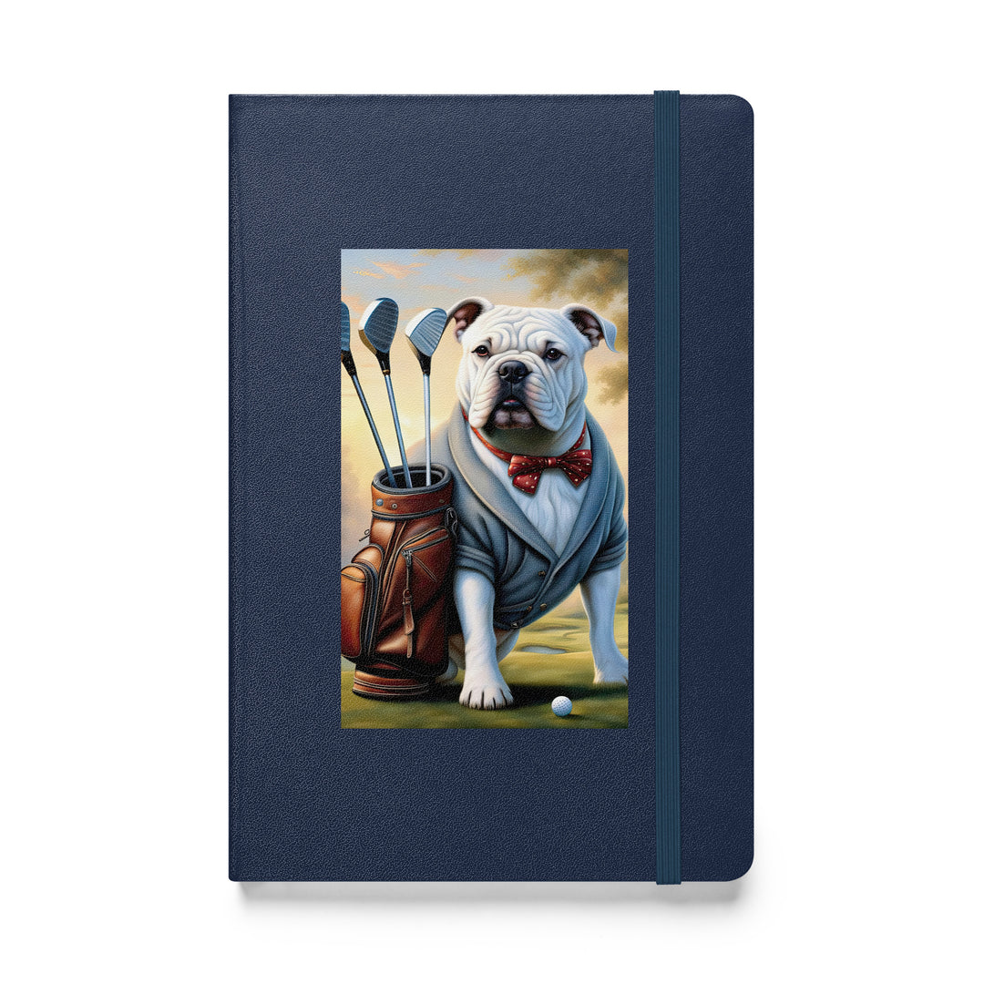 Bulldog Golfer- Hardcover bound notebook v4