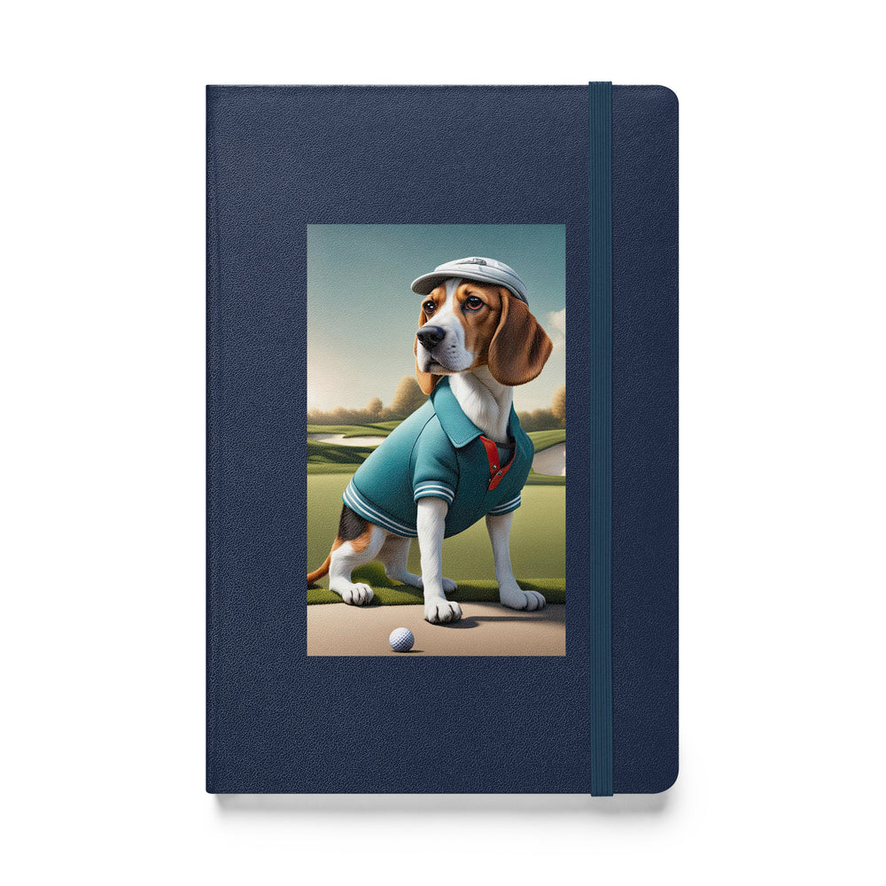 Beagle Golfer- Hardcover bound notebook v2