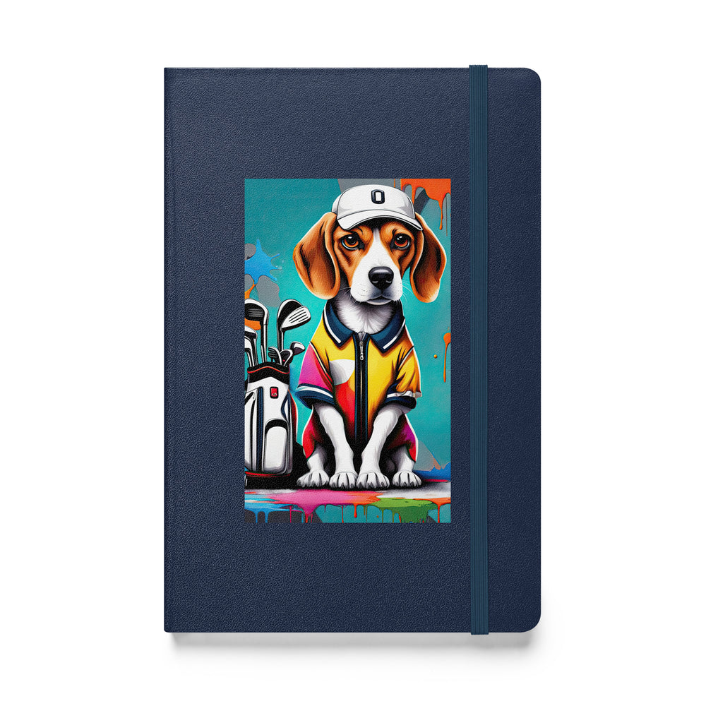 Beagle Golfer- Hardcover bound notebook v4