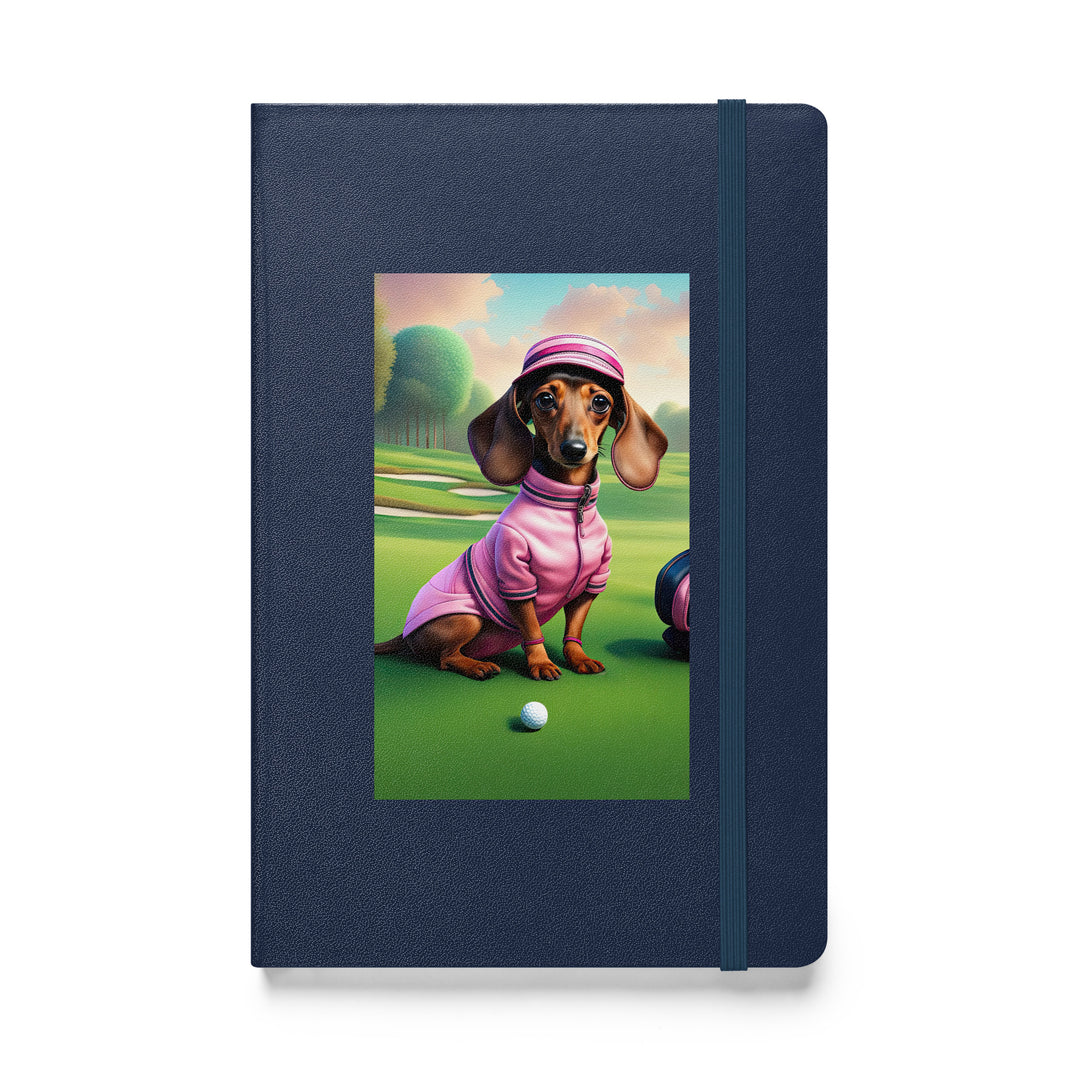 Dachshund Golfer- Hardcover bound notebook v2