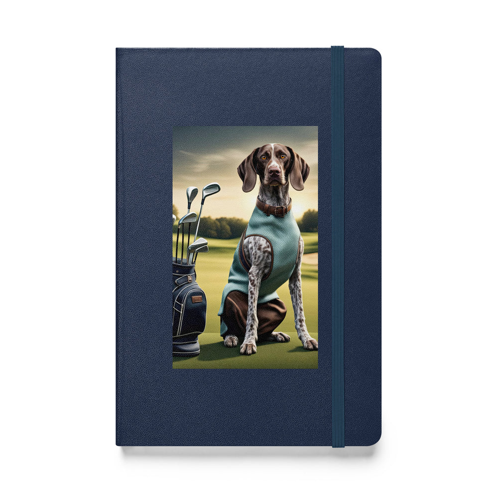 German Shorthaired Pointer Golfer- Hardcover bound notebook v2