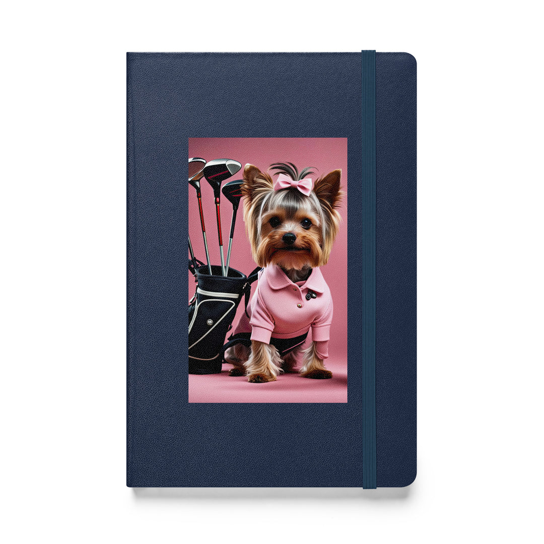 Yorkshire Terrier Golfer- Hardcover bound notebook