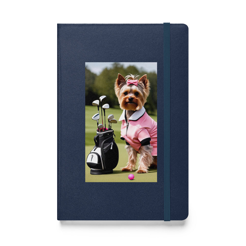 Yorkshire Terrier Golfer- Hardcover bound notebook v2