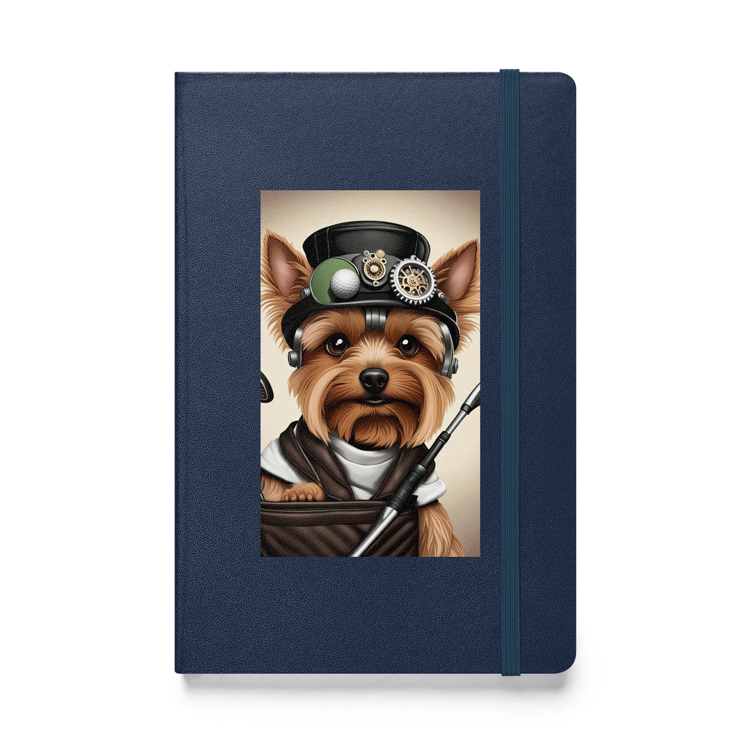 Yorkshire Terrier Golfer- Hardcover bound notebook v3