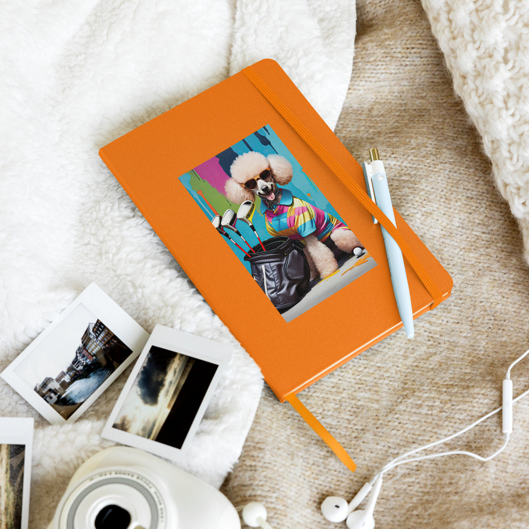 Poodle Golfer- Hardcover bound notebook v4