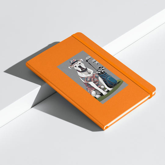 American Bulldog Golfer- Hardcover bound notebook v3