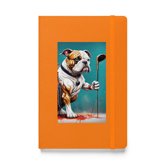 Bulldog Golfer- Hardcover bound notebook