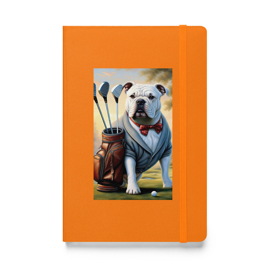 Bulldog Golfer- Hardcover bound notebook v4