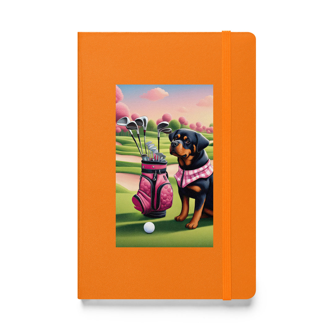 Rottweiler Golfer- Hardcover bound notebook