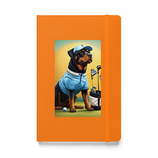 Rottweiler Golfer- Hardcover bound notebook v2