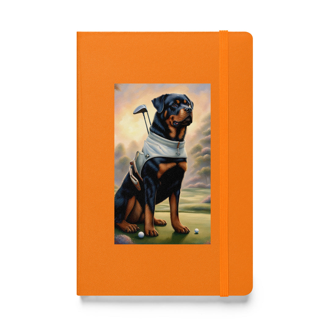 Rottweiler Golfer- Hardcover bound notebook v3