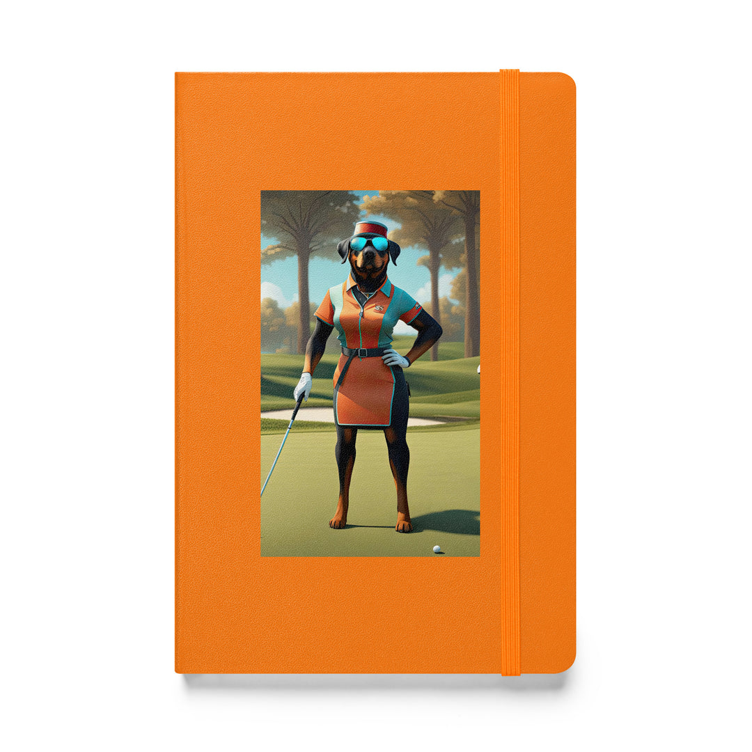 Rottweiler Golfer- Hardcover bound notebook v4
