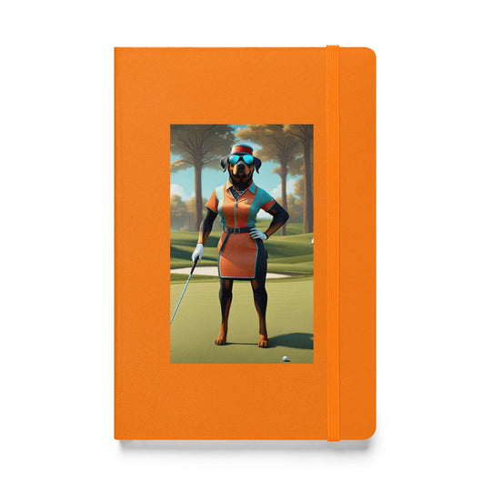 Rottweiler Golfer- Hardcover bound notebook v4