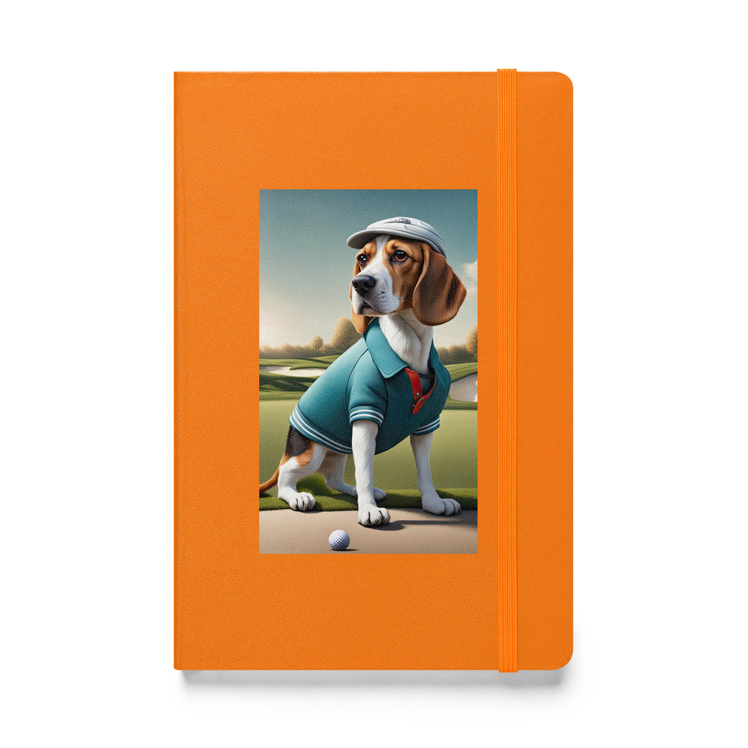 Beagle Golfer- Hardcover bound notebook v2