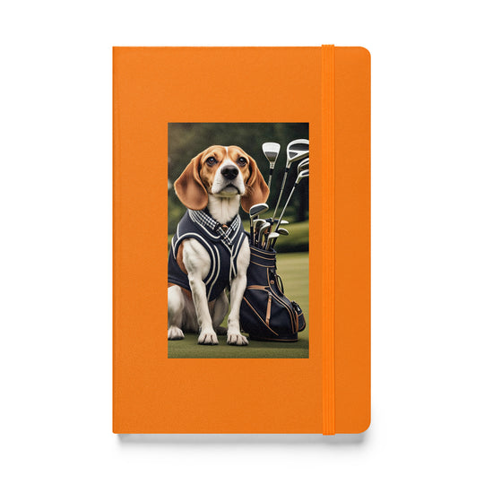 Beagle Golfer- Hardcover bound notebook