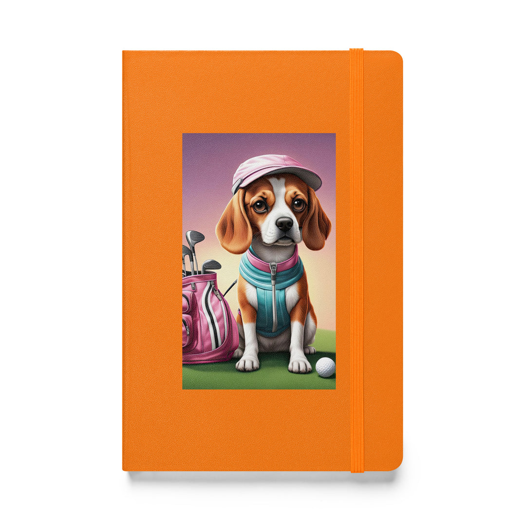 Beagle Golfer- Hardcover bound notebook v3