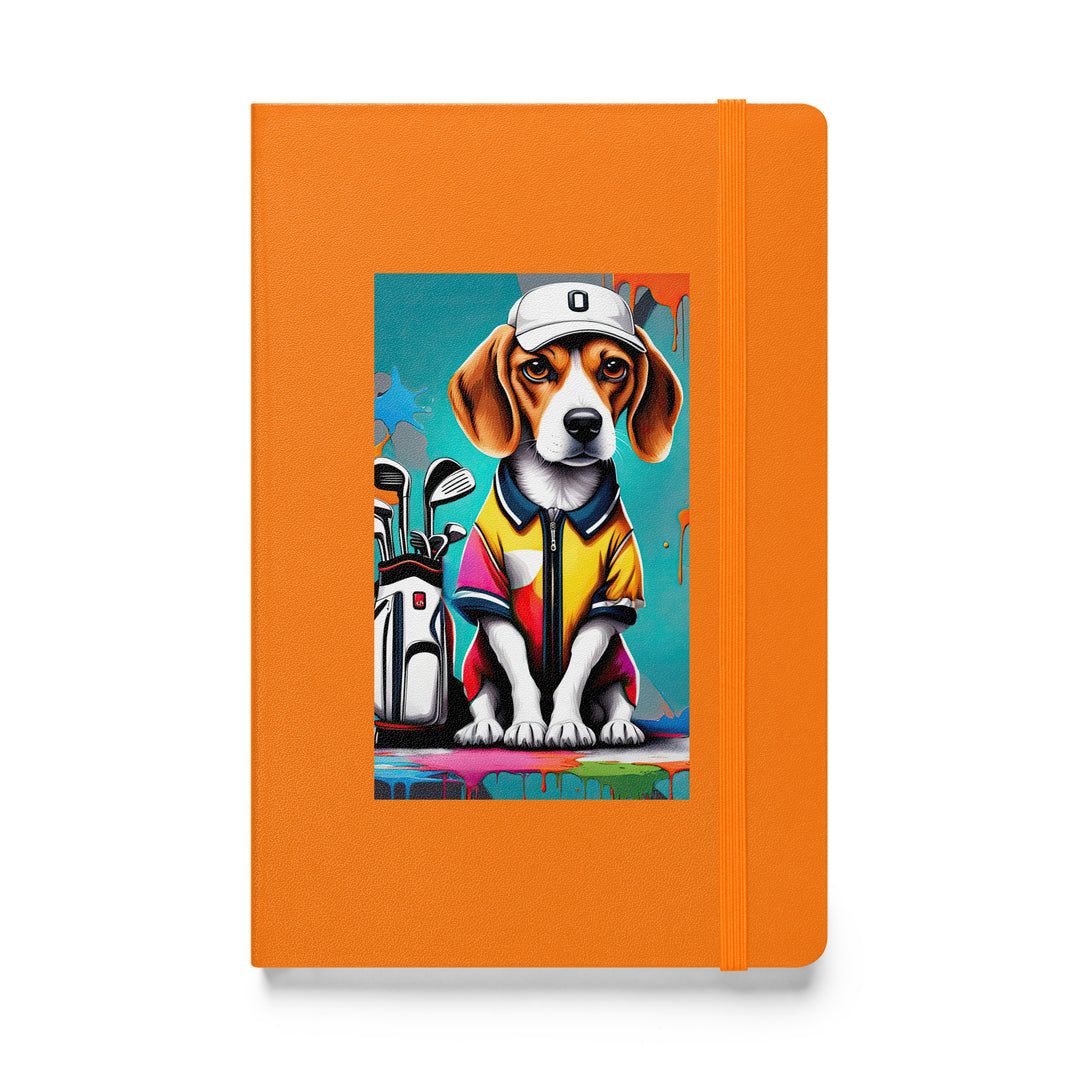 Beagle Golfer- Hardcover bound notebook v4