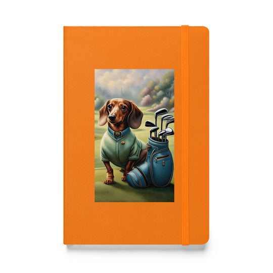 Dachshund Golfer- Hardcover bound notebook