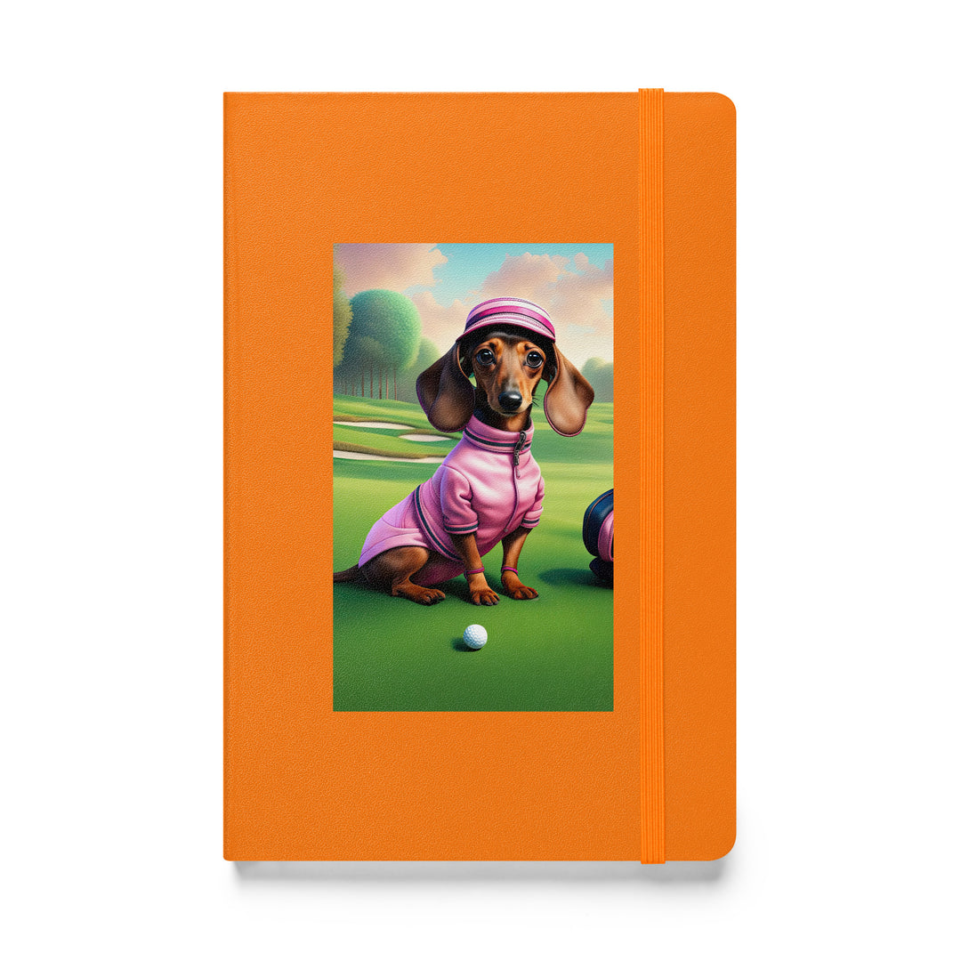 Dachshund Golfer- Hardcover bound notebook v2