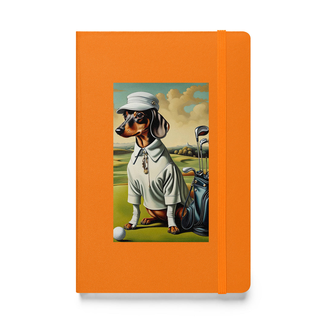 Dachshund Golfer- Hardcover bound notebook v3