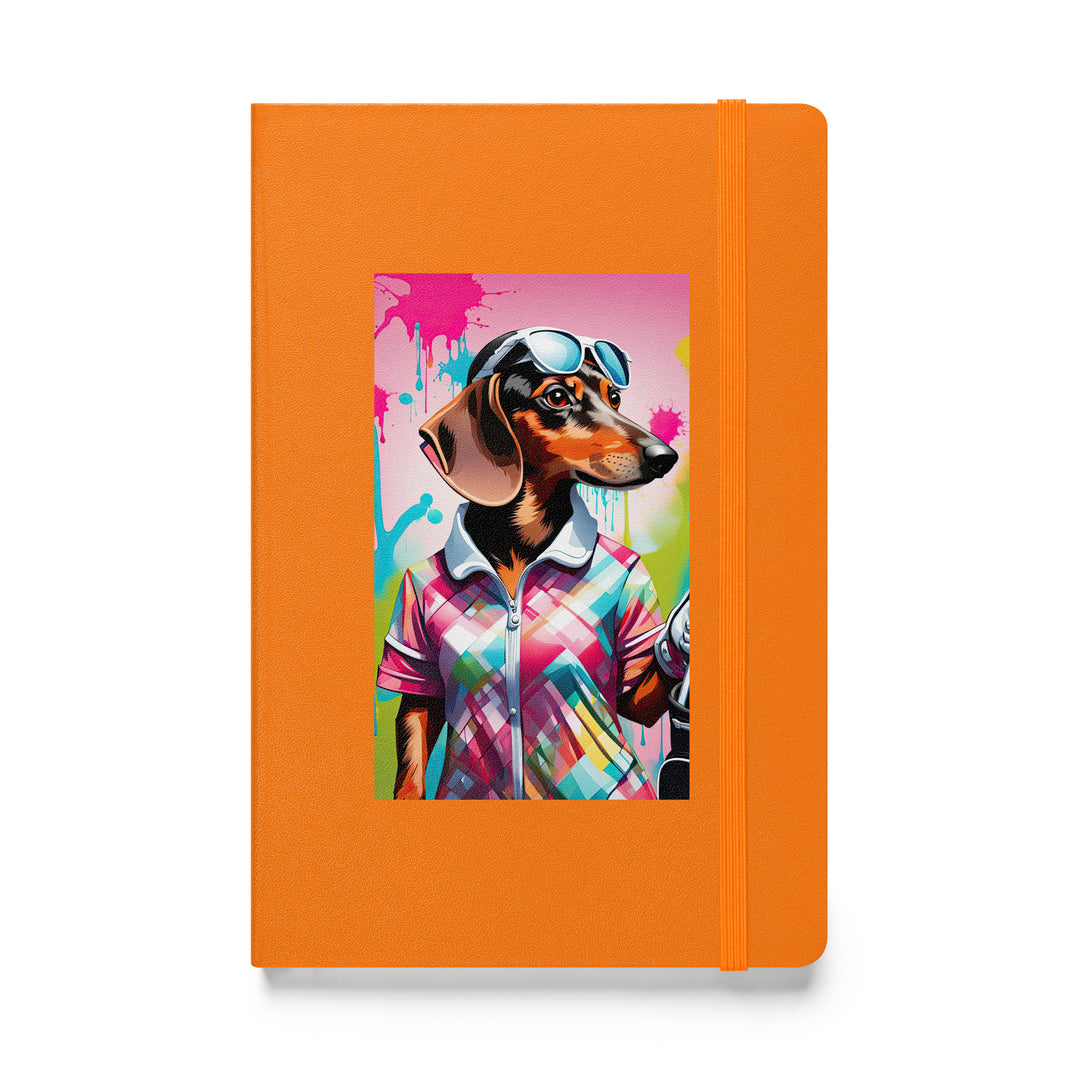 Dachshund Golfer- Hardcover bound notebook v4