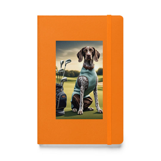 German Shorthaired Pointer Golfer- Hardcover bound notebook v2