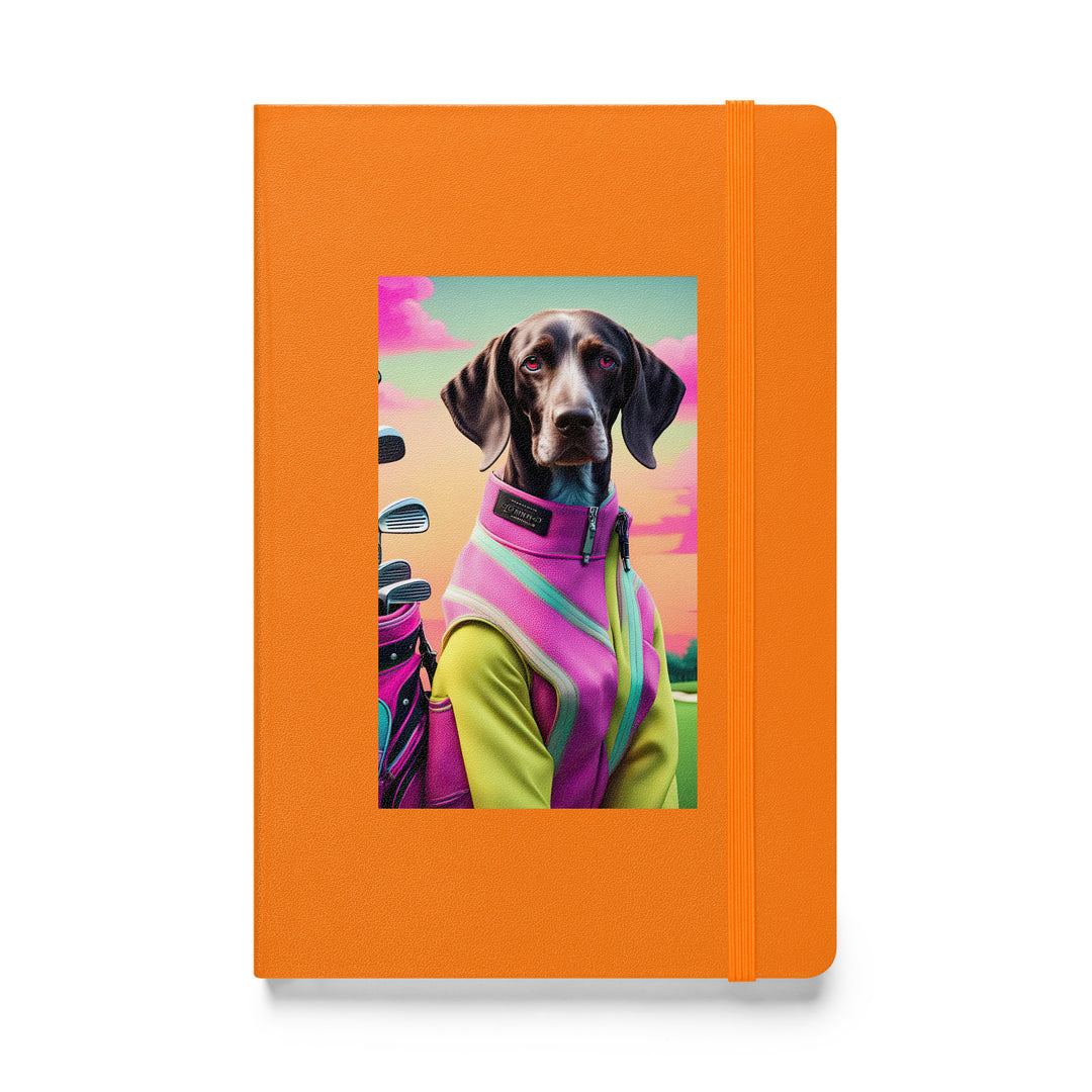 German Shorthaired Pointer Golfer- Hardcover bound notebook v3