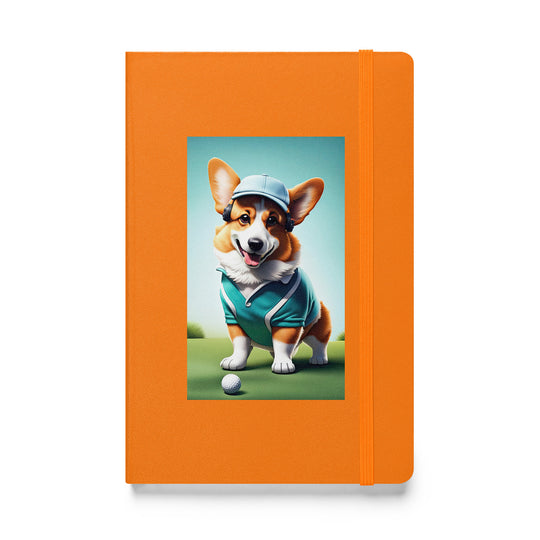 Pembroke Welsh Corgi Golfer- Hardcover bound notebook