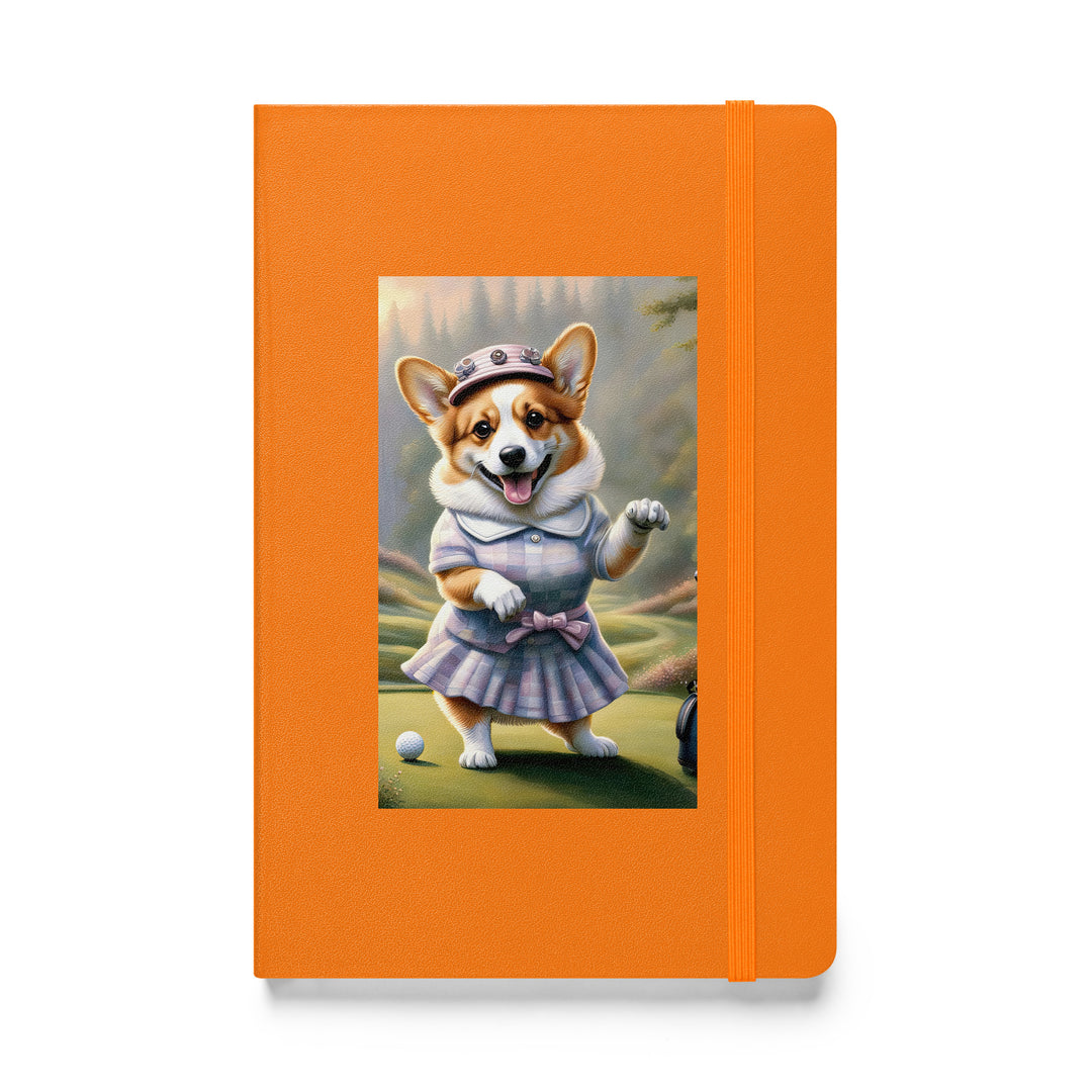 Pembroke Welsh Corgi Golfer- Hardcover bound notebook v2