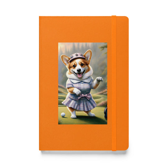 Pembroke Welsh Corgi Golfer- Hardcover bound notebook v2