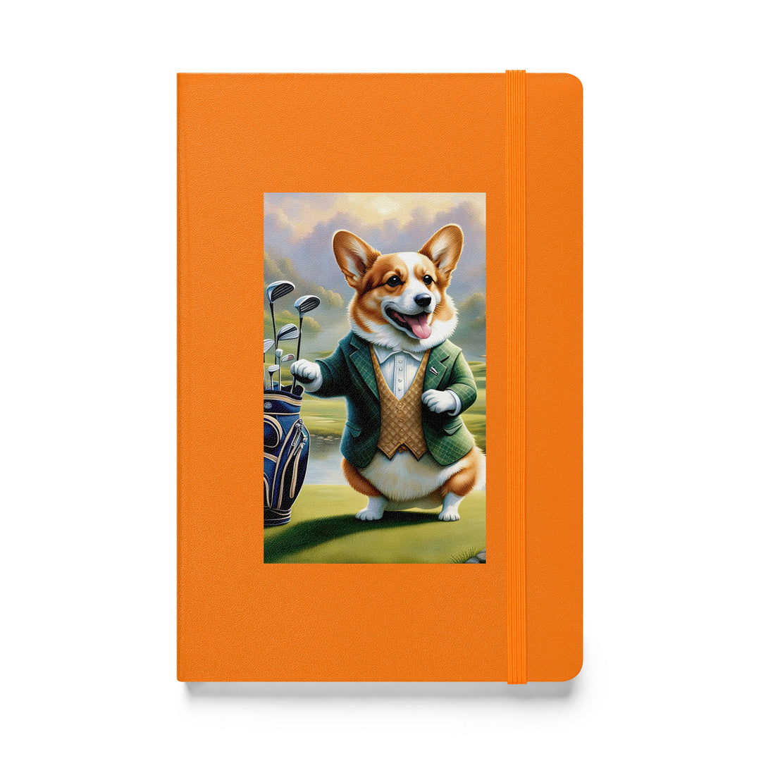 Pembroke Welsh Corgi Golfer- Hardcover bound notebook v4