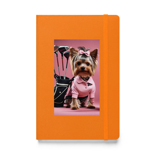 Yorkshire Terrier Golfer- Hardcover bound notebook