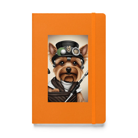 Yorkshire Terrier Golfer- Hardcover bound notebook v3