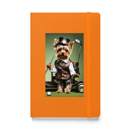 Yorkshire Terrier Golfer- Hardcover bound notebook v4